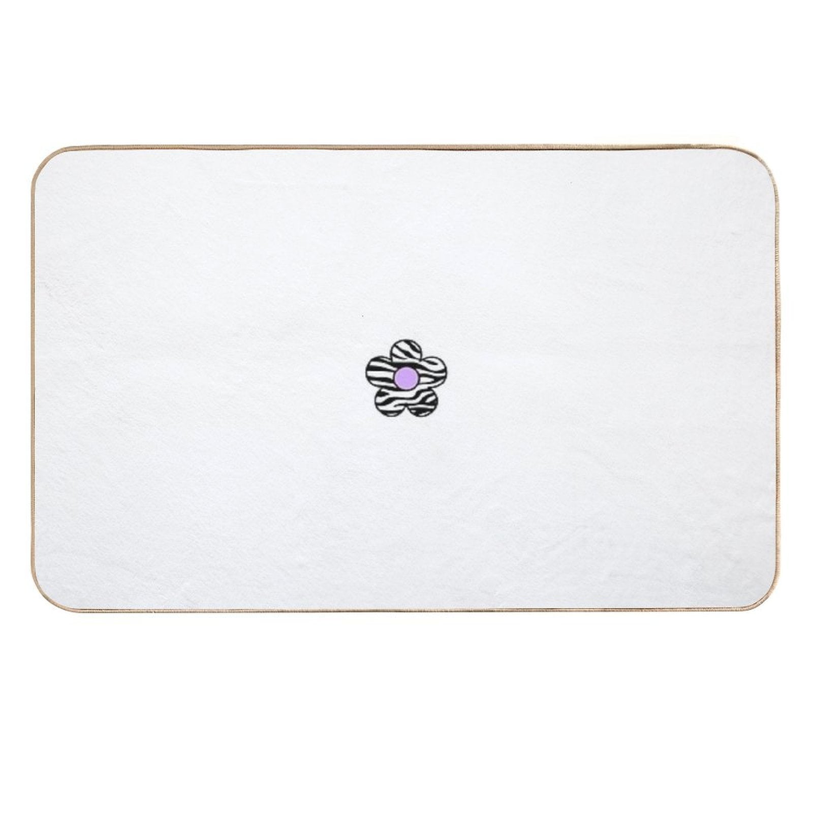 Zebra Print Flower Durable Bath Mat