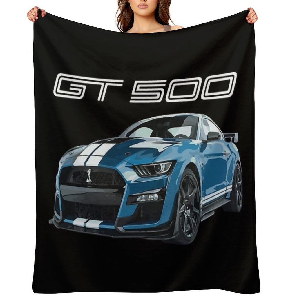 GT500 Mustang Shelby Cobra FORD PERFORMANCE BLUE Shrink-resistant Throw Blanket
