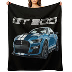 GT500 Mustang Shelby Cobra FORD PERFORMANCE BLUE Shrink-resistant Throw Blanket