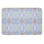 Abstract Floral Tiles Pattern Light Background  Easy To Clean Bath Mat