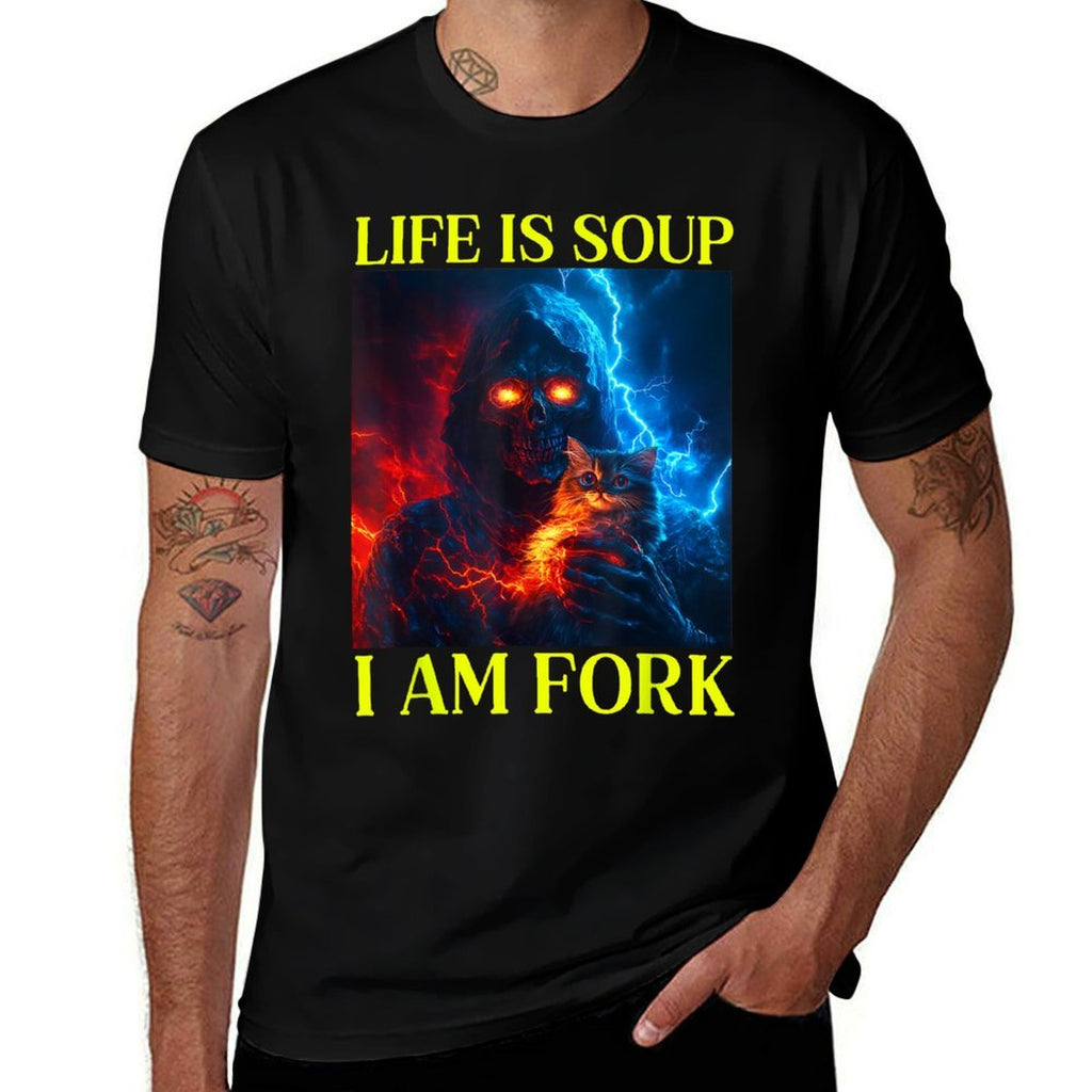 Life Is Soup I Am Fork Oddly Specific Dank Meme  Rolled Sleeves T-Shirt
