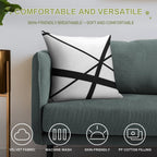 Black And White Geometric Lines Soft Anti-Pilling Throw Pillow