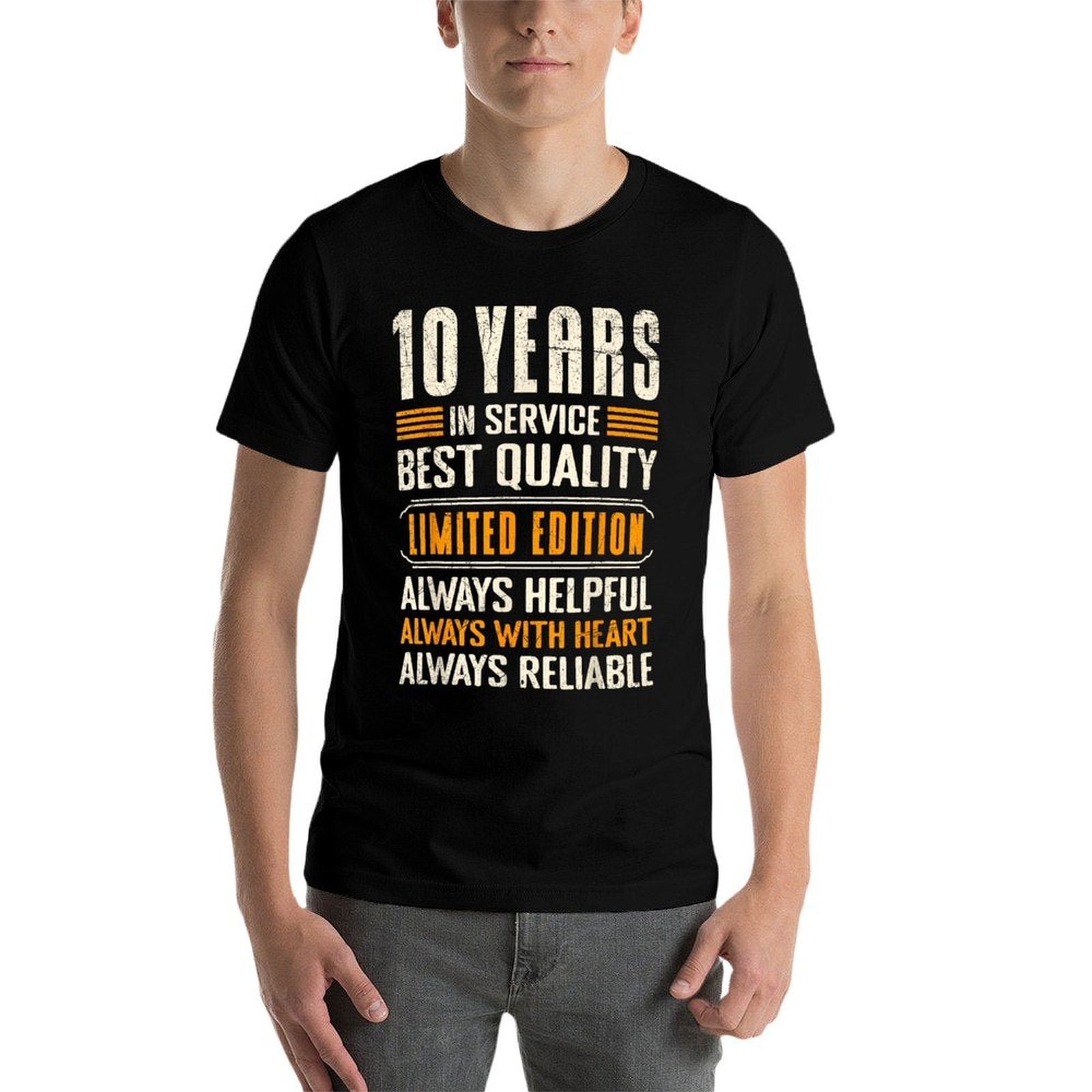 Work Anniversary 10 Years Quality Work Anniversary  Oversized Silhouette T-Shirt
