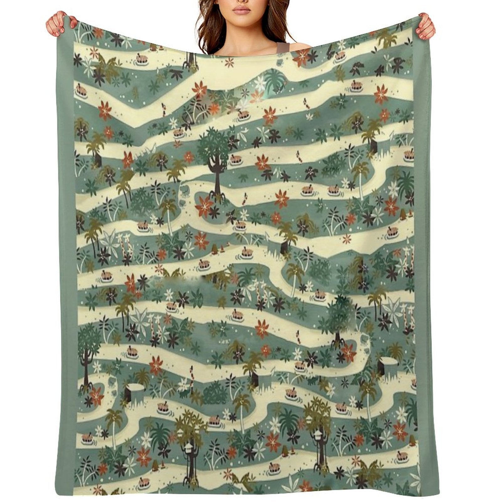 Jungle Cruise Print Sustainable Throw Blanket