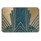 Art Deco Glamour - Teal And Gold  Stain-Proof Bath Mat