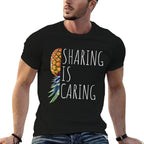 Funny Sharing Is Caring Upside Down Pineapple Swinger  Eco-friendly Material T-Shirt