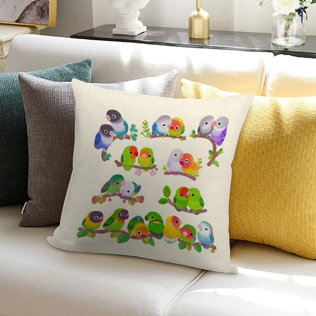 Lovebird - Pastel Soft Home Decor Throw Pillow