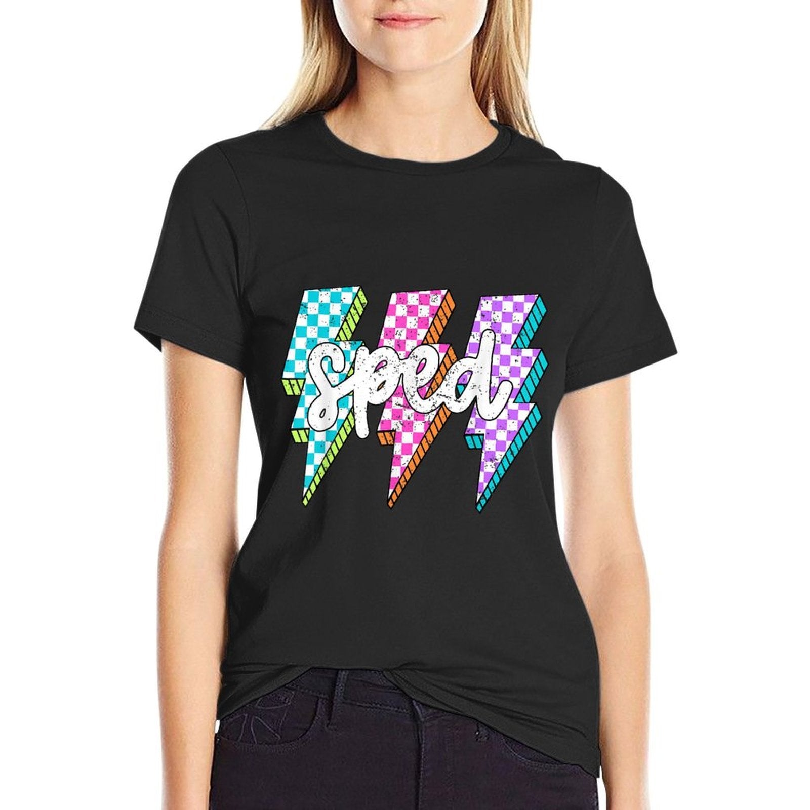 SPED Teacher Squad Lightning Bolt Special Education  Moisture-wicking T-Shirt