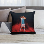 Leo Messi Celebration Vs Netherlands Soft Reinforced Edging Throw Pillow
