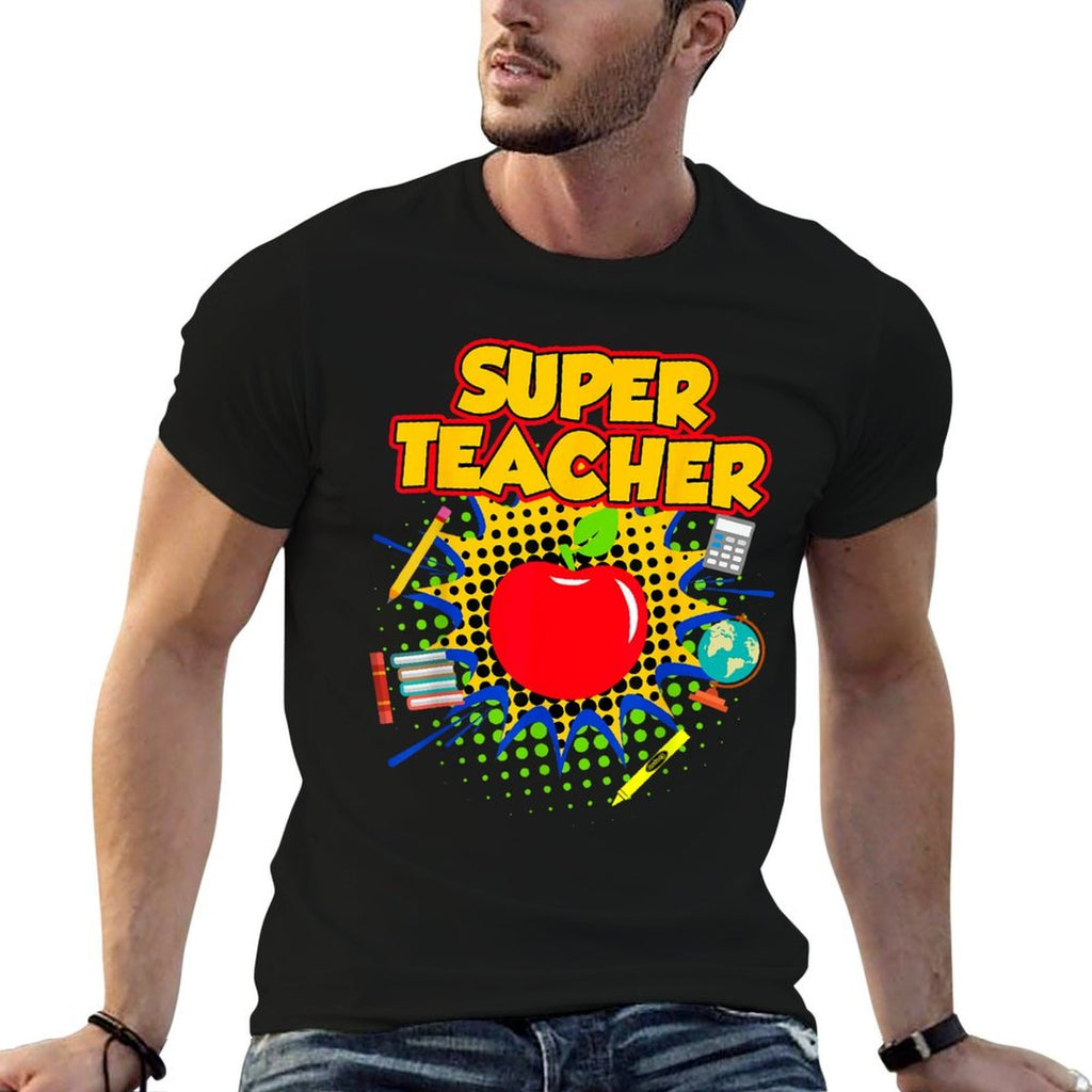 Superhero Teacher T-shirt - Teaching Teacher Gift Men Women Girls Kids  Polyester Blend T-Shirt