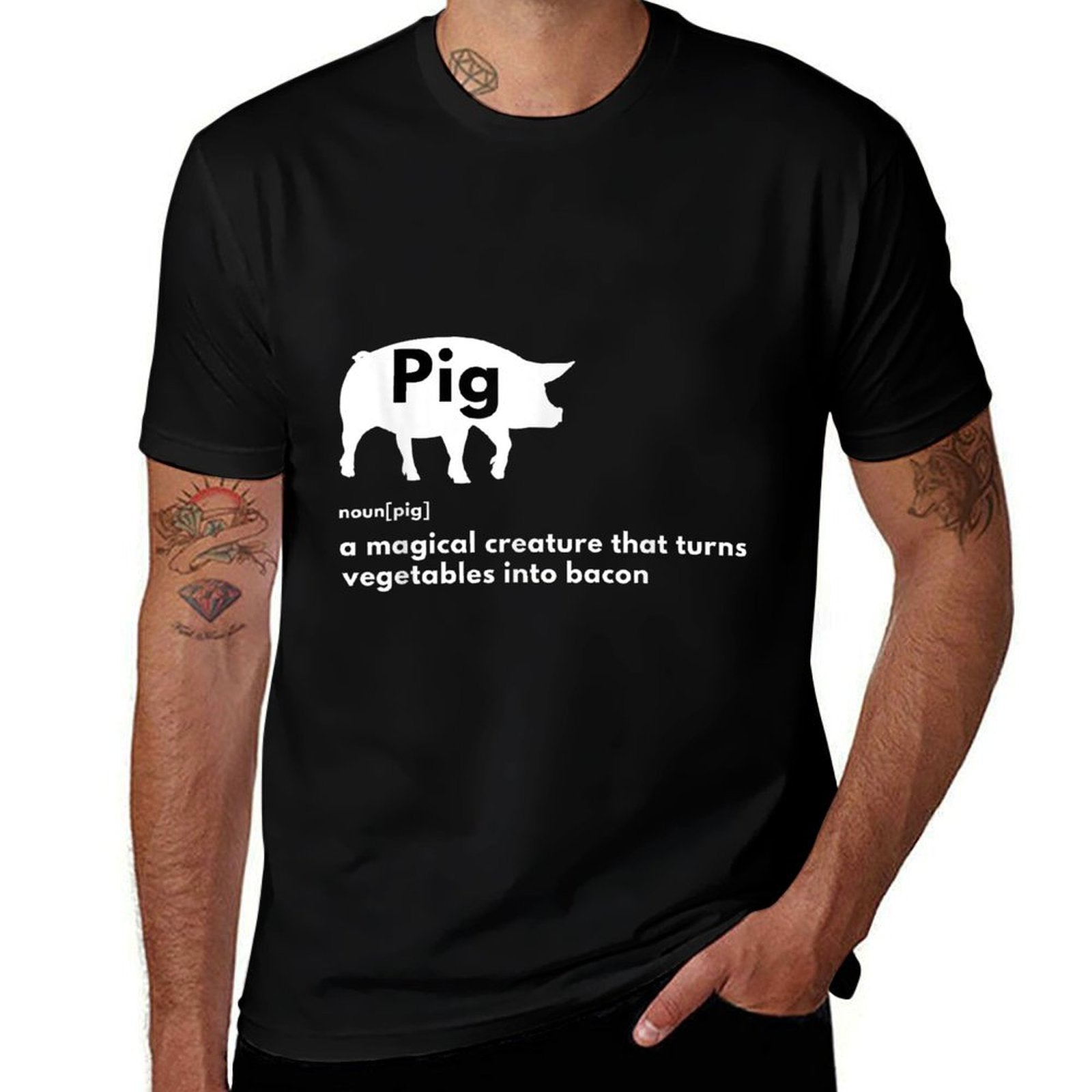 Hilarious Pig Definition - Funny Bacon Lover  Foodie  Odor-resistant T-Shirt