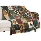 Autumn Patchwork Pattern Premium Throw Blanket