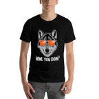 Howl You Doin Wolf with Sunglasses  Graphic-printed T-Shirt