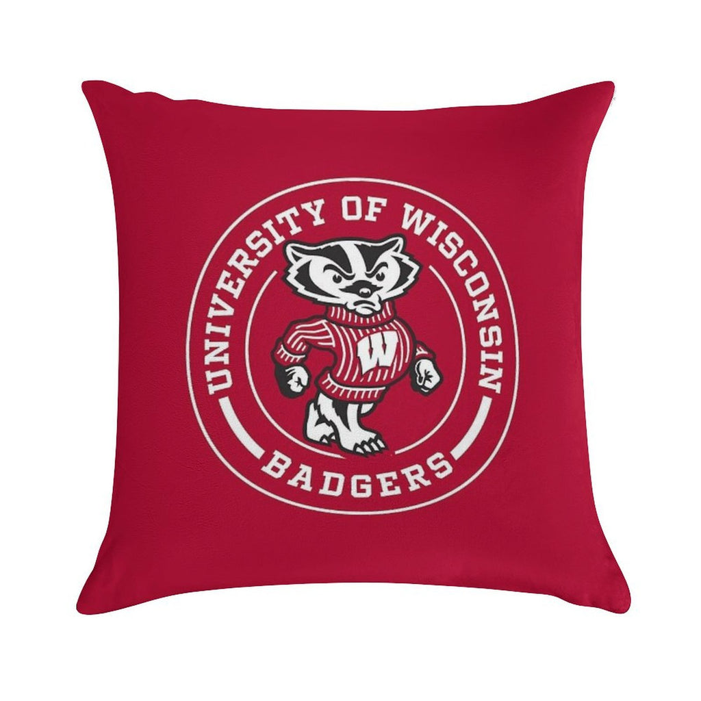 UW - Madison Circle Soft Hidden Zipper Throw Pillow