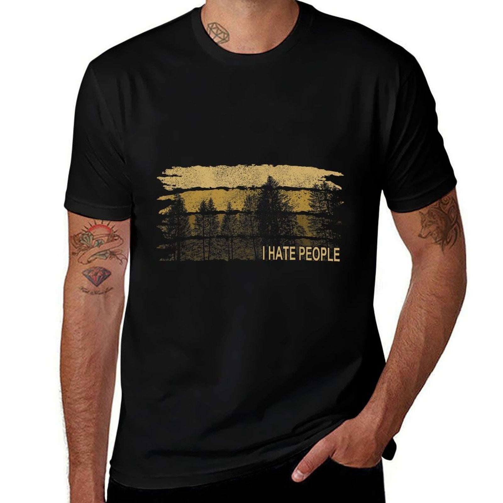 I Hate People I Nature Forest Sarcasm Camping  Lightweight T-Shirt