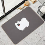 Fluffy White Pomeranian  Multi-Purpose Bath Mat