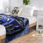 Digital Pop Art – Blue Chevrolet Corvette Stingray C7 VII Premium Throw Blanket
