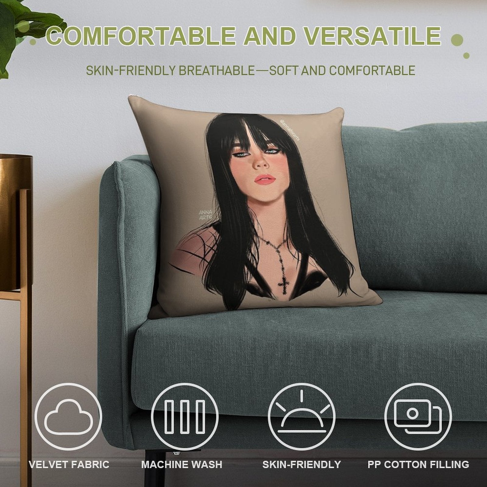 Billie Soft Bedroom Essential Throw Pillow