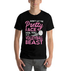 Funny Volleyball Girl with Pretty Face  Easy-care T-Shirt