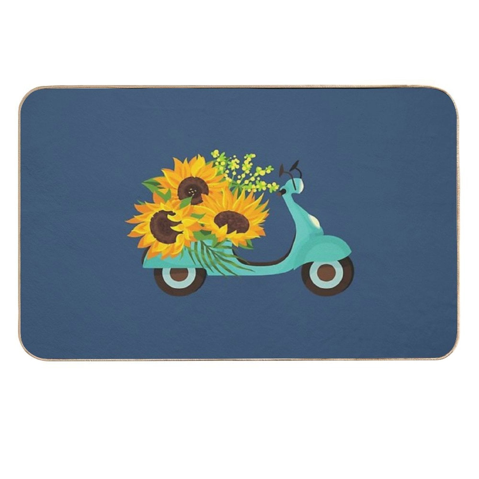 Sunflower Pattern  Pet-Safe Bath Mat