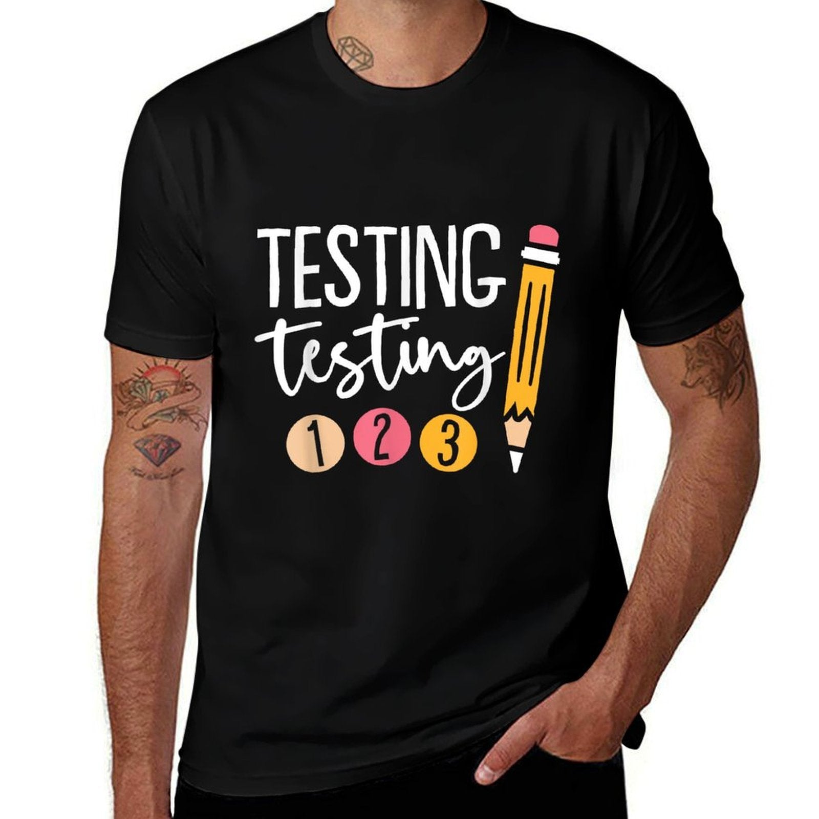 Cute Kindergarten Teacher Gifts  Apparel Black Testing Day  Breathable T-Shirt