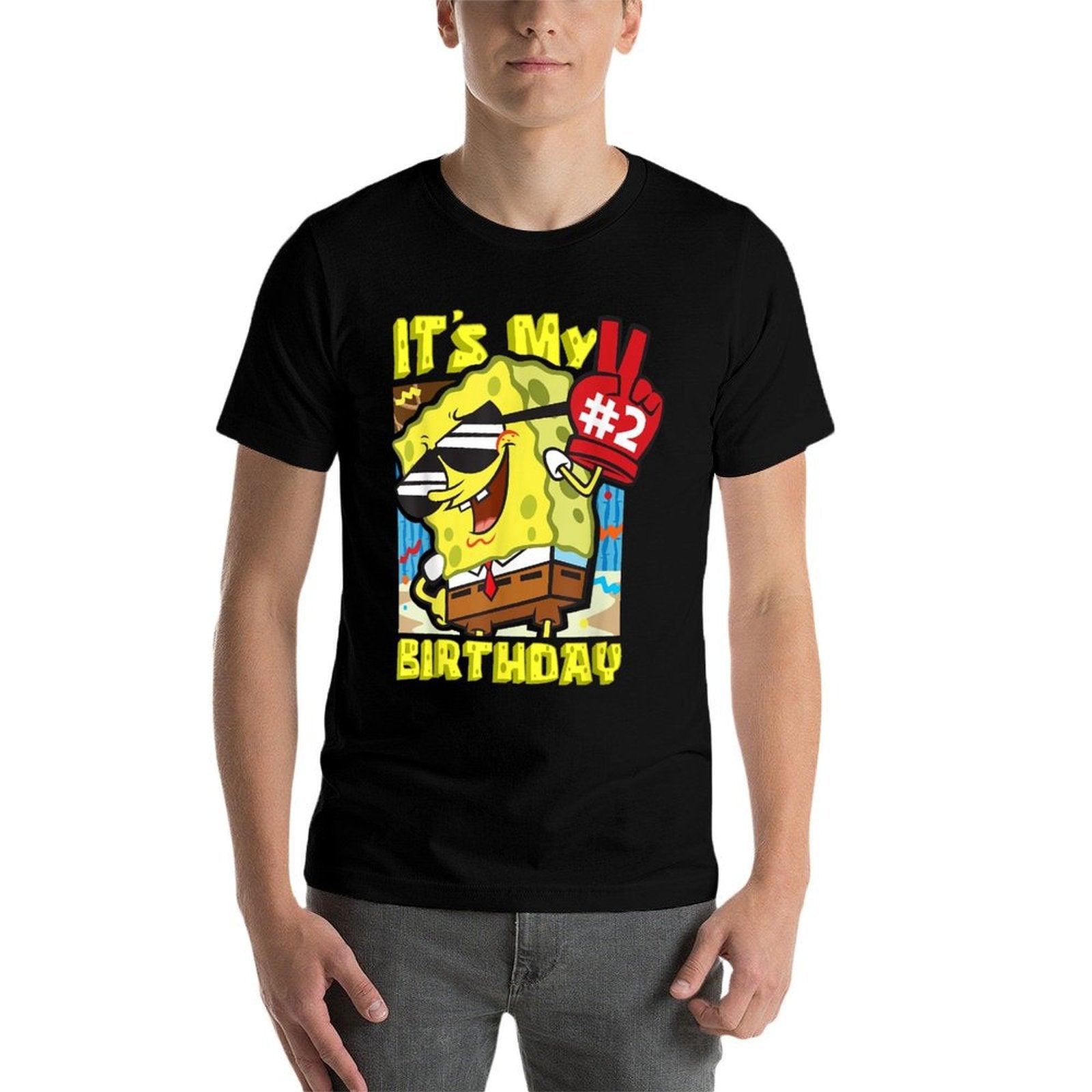 Mademark X SpongeBob SquarePants - SpongeBob 2nd Birthday It’s My Second Birthday Gift Boy Girl  Relaxed-fit T-Shirt