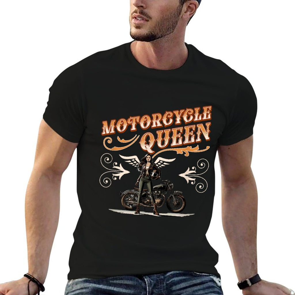 Motorcycle Queen Vintage Motorbike Lady Biker Girl Women  Stretchy T-Shirt