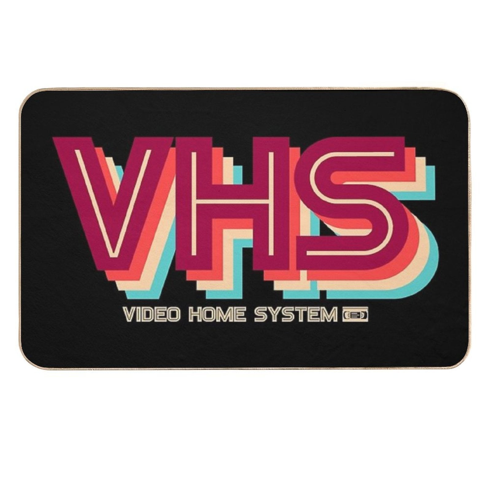VHS Video Home System - Retro 1980's Video  Fade-Resistant Bath Mat