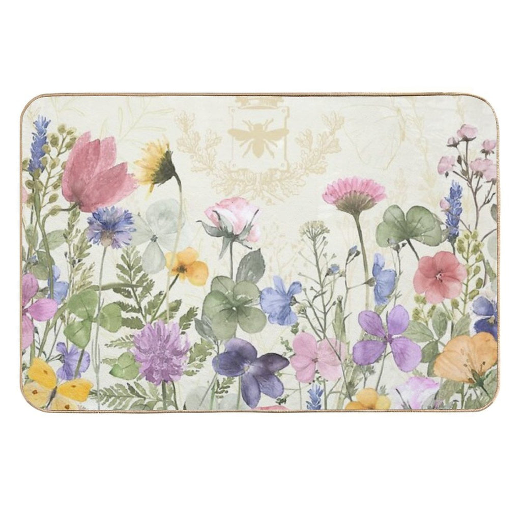 Summer Honey Wild Garden Flowers Nature Floral Art  Versatile Bath Mat