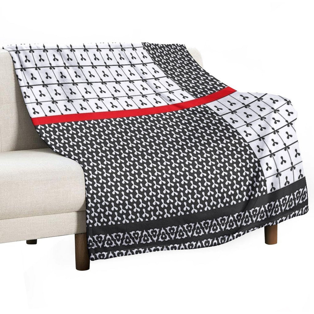 Shibori Japanese Geometric Motif Patchwork Anti-pilling Throw Blanket