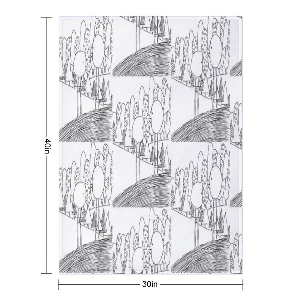 Imagine Birds with Long Legs Bw Easy Care Throw Blanket