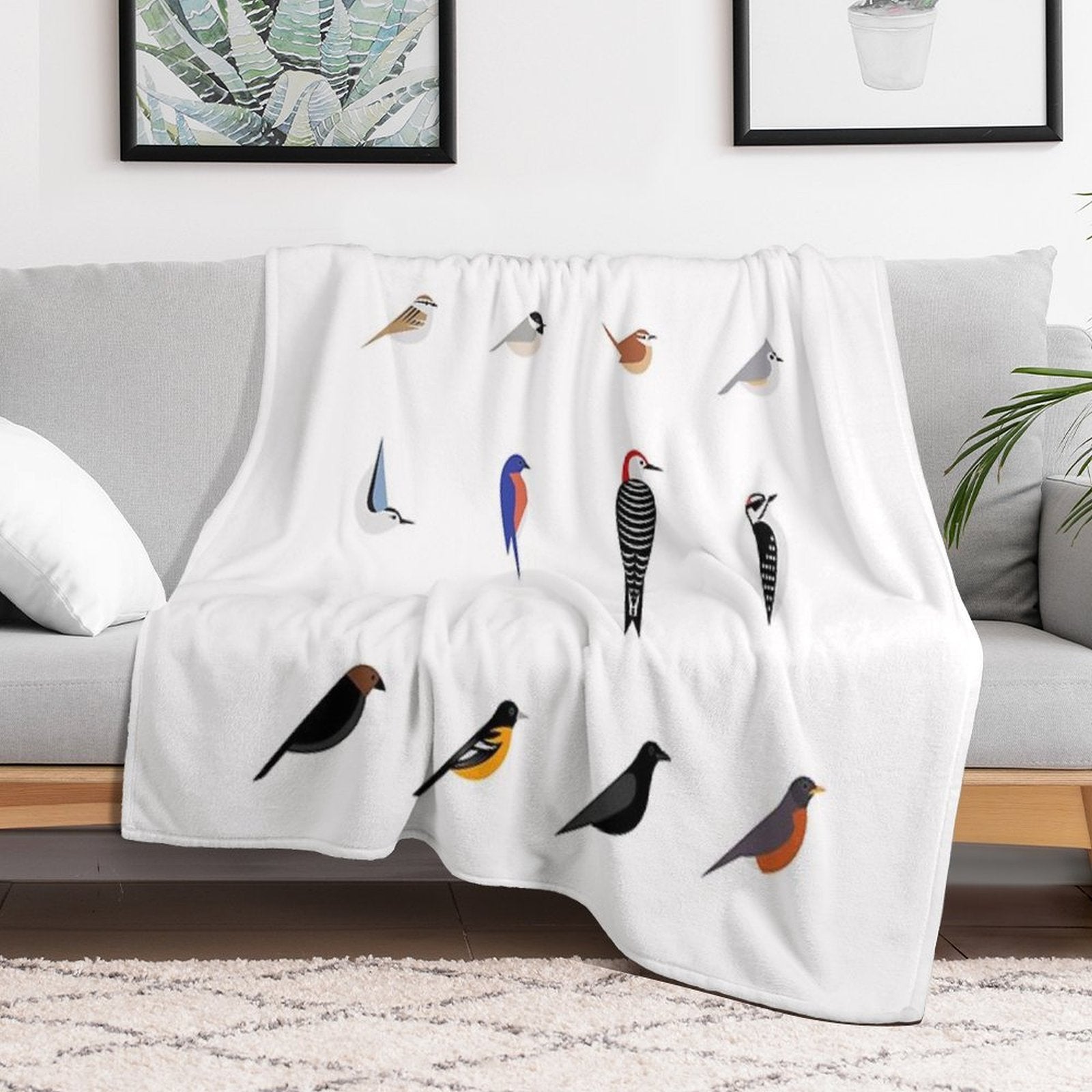 Common Backyard Birds of North America Lightweight Throw Blanket