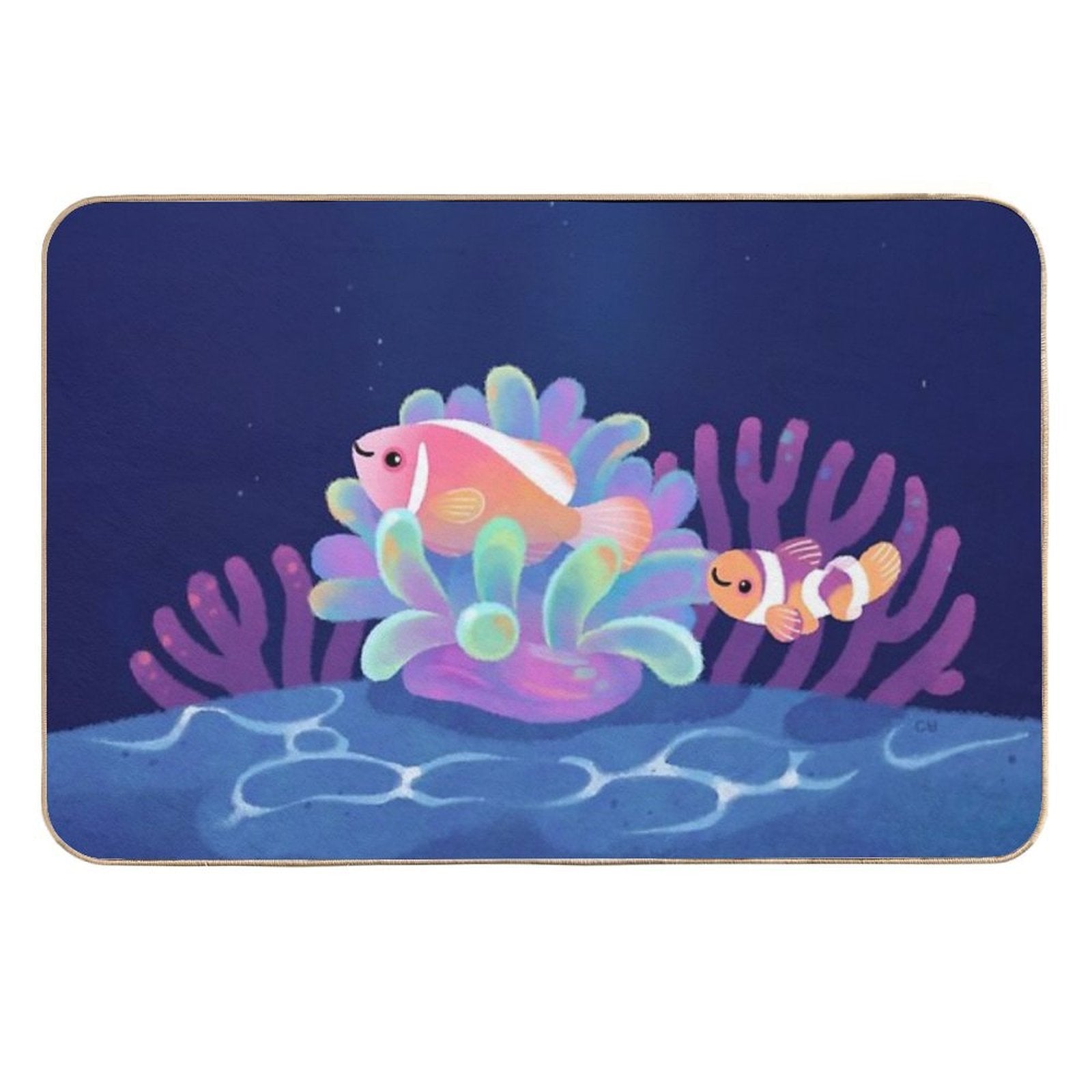 Pink Skunk Clownfish  Non-Slip Bath Mat