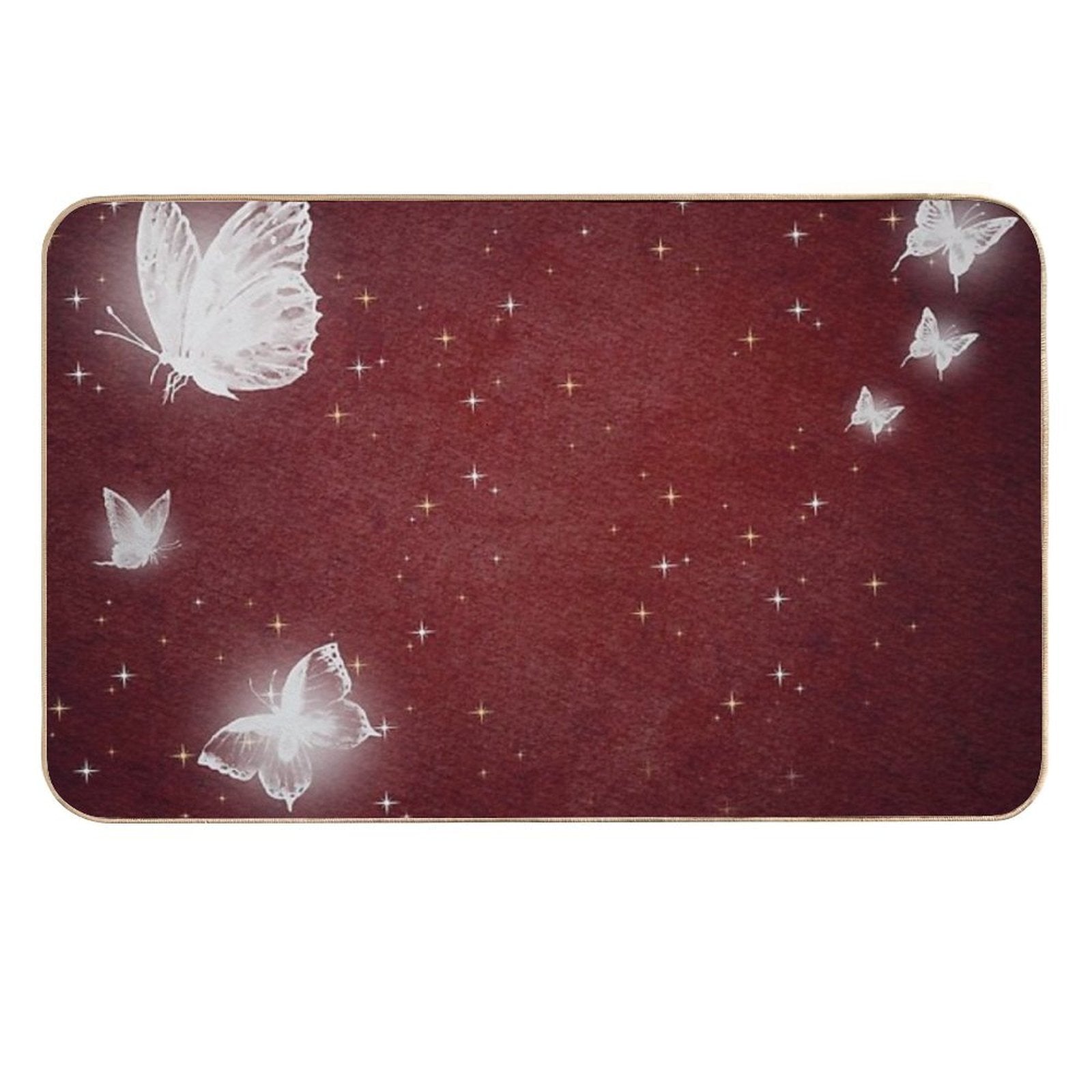 Glowing Butterflies  Fade-Resistant Bath Mat