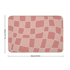 Red Checkerboard Art  Easy To Clean Bath Mat