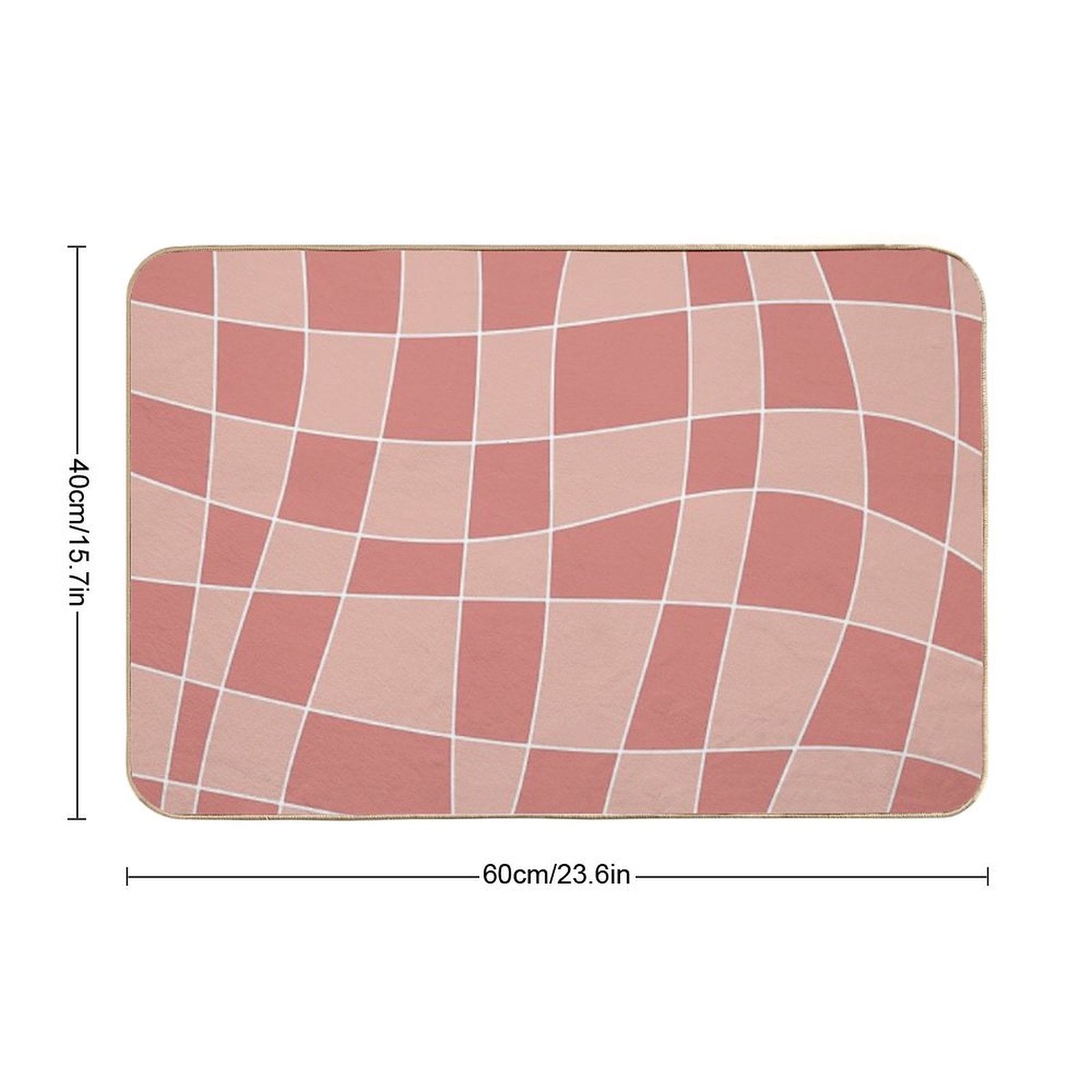 Red Checkerboard Art  Easy To Clean Bath Mat