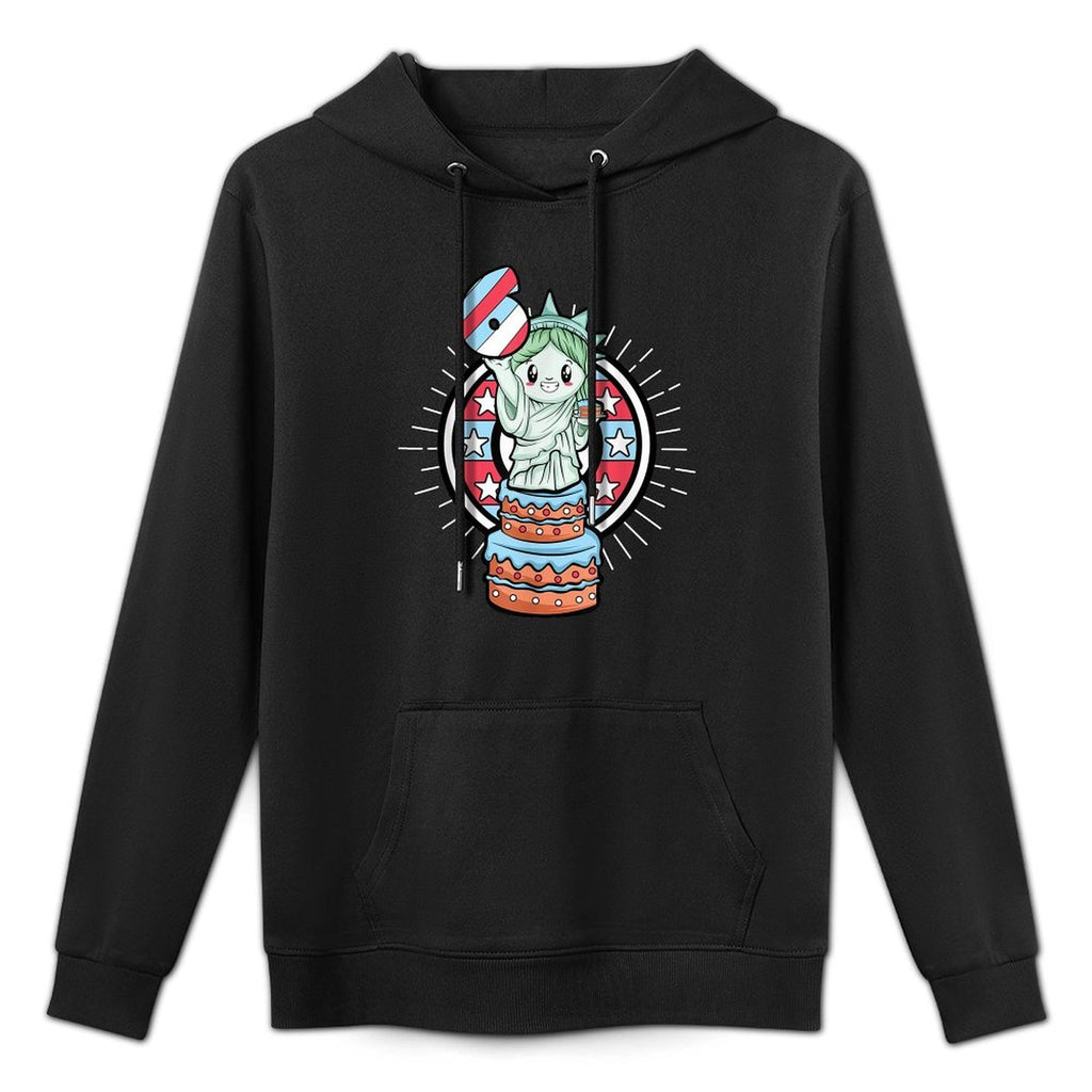 6th Birthday Party Statue of Liberty for Six Year Old B-Day Cotton-Polyester Blend Hoodie