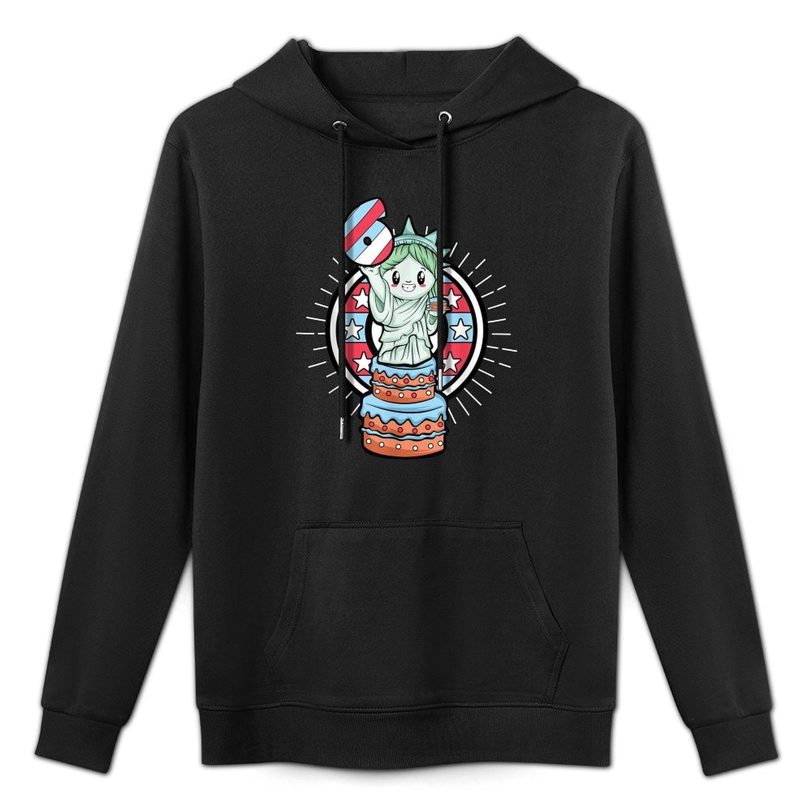 6th Birthday Party Statue of Liberty for Six Year Old B-Day Cotton-Polyester Blend Hoodie