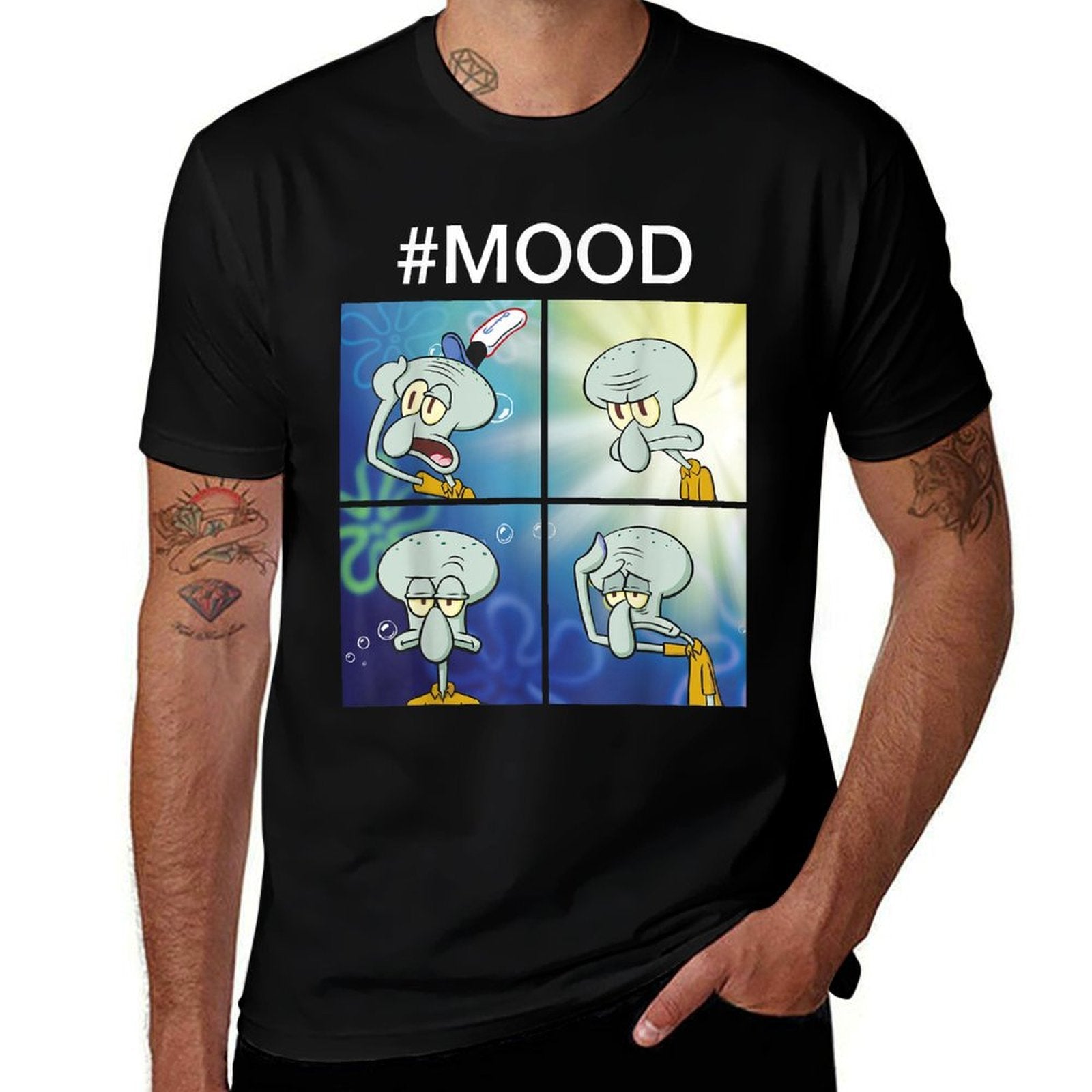 SpongeBob SquarePants Squidward Mood Meme  Quick-drying T-Shirt