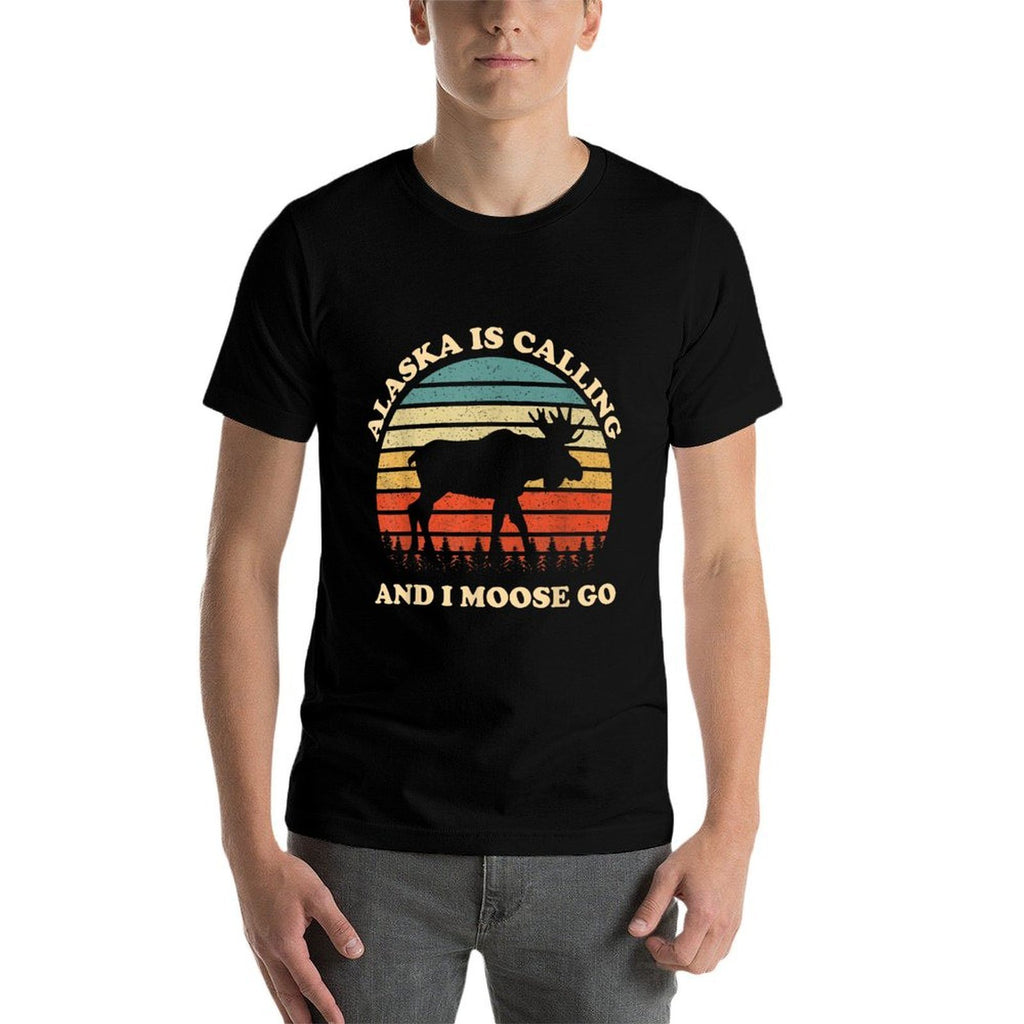 Alaska Moose Tourist Travel Funny  Slim-fit Cut T-Shirt
