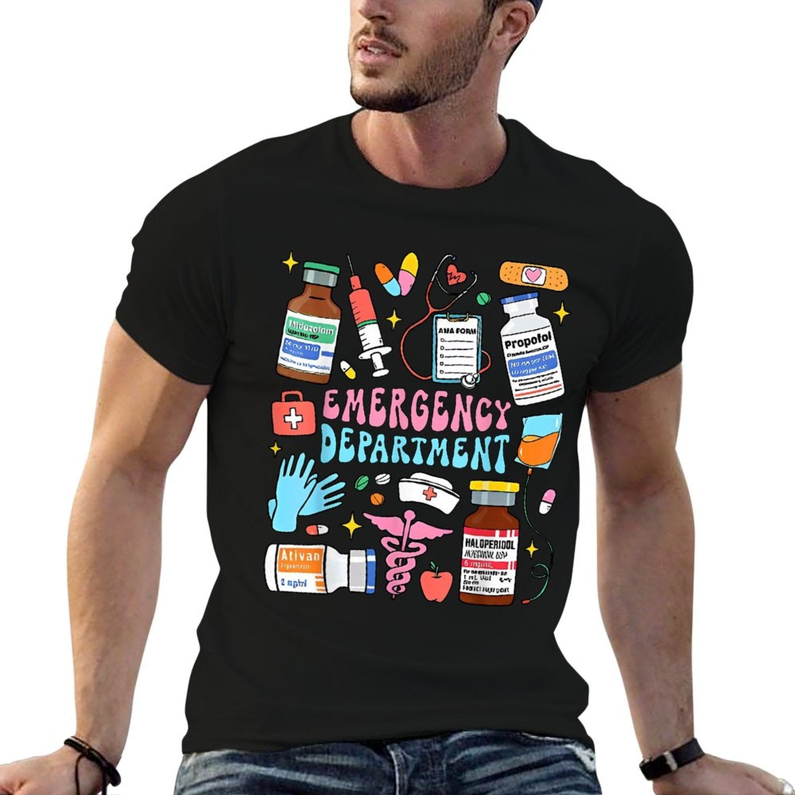 Retro Emergency Department Emergency Room ER ED Nurse Tech  Vintage-inspired T-Shirt