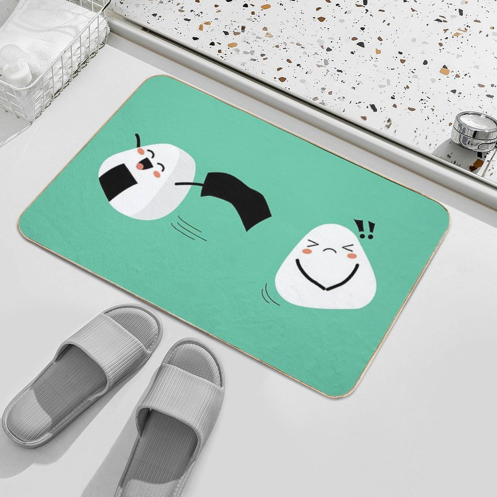 Silly Play Onigiri  Slip-Resistant Bath Mat