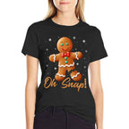 Funny Oh Snap Gingerbread Cookie Christmas  Trendy Pattern T-Shirt