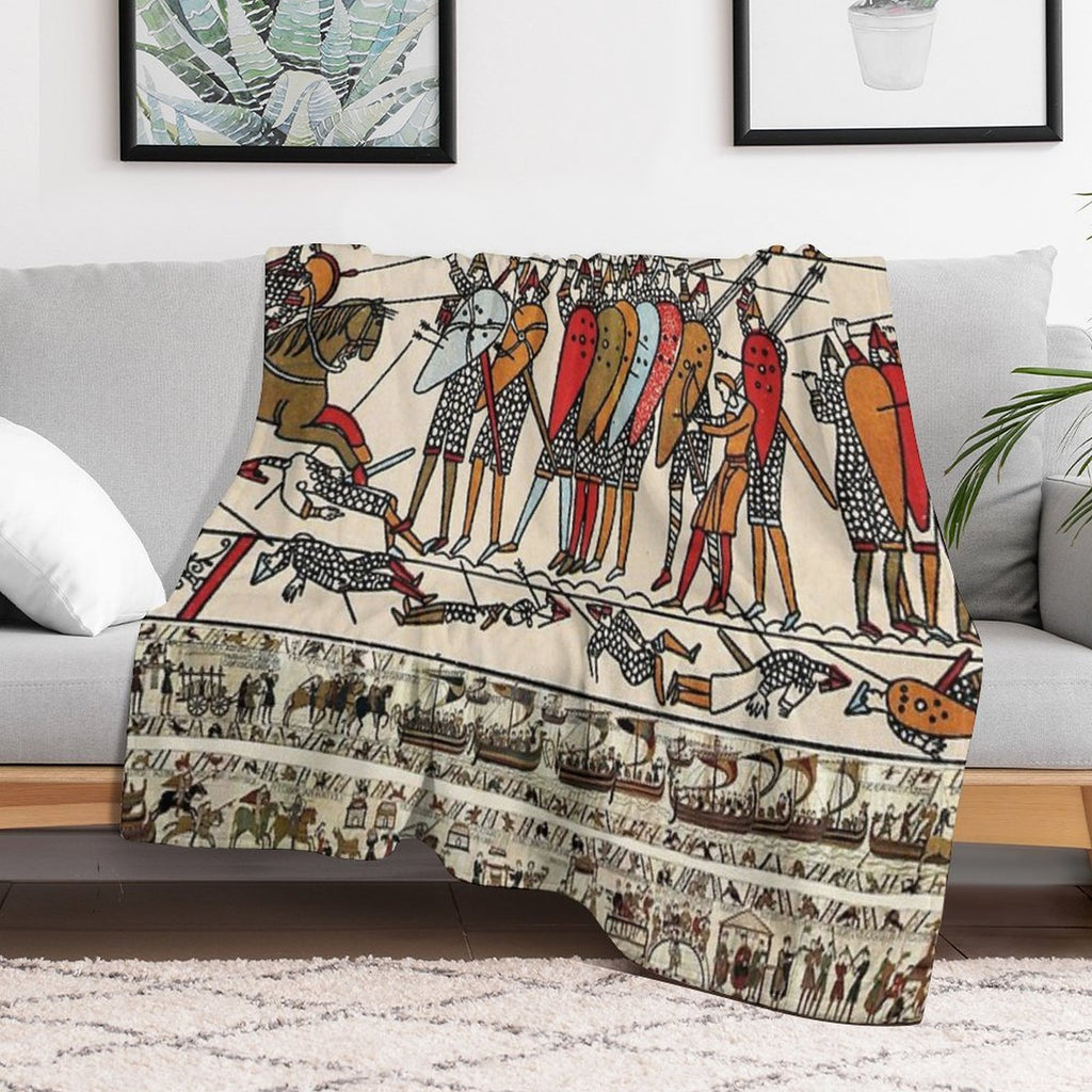 THE BAYEUX TAPESTRY ,BATTLE OF HASTINGS ,NORMAN KNIGHTS Quick-dry Throw Blanket