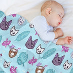 Pirate Cat  Turquoise  Nikury Comfort Throw Blanket