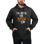Im With The Witch Funny Couples Costume For Halloween Moisture-Wicking Hoodie