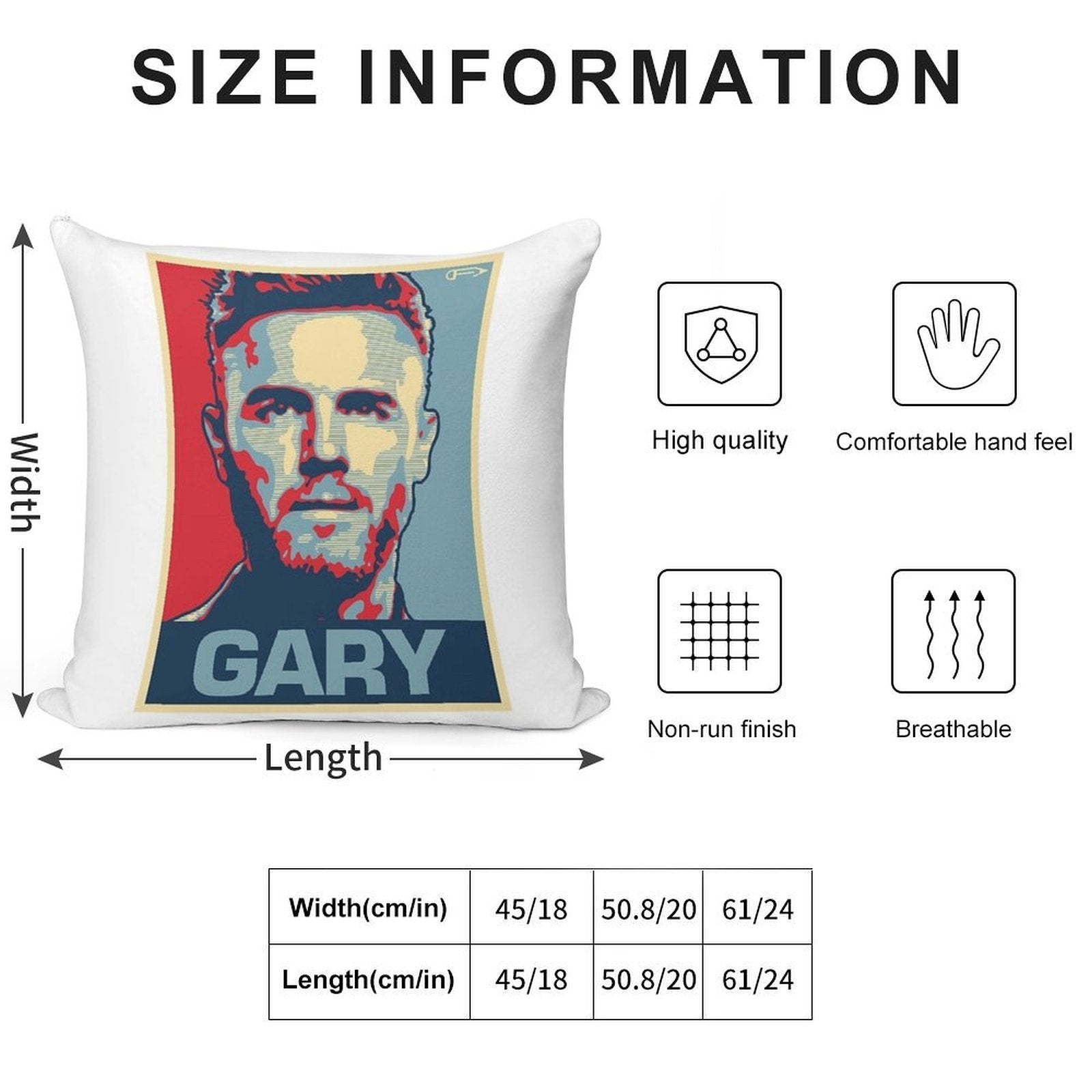 Gary Soft Short Plush Fabric Throw Pillow