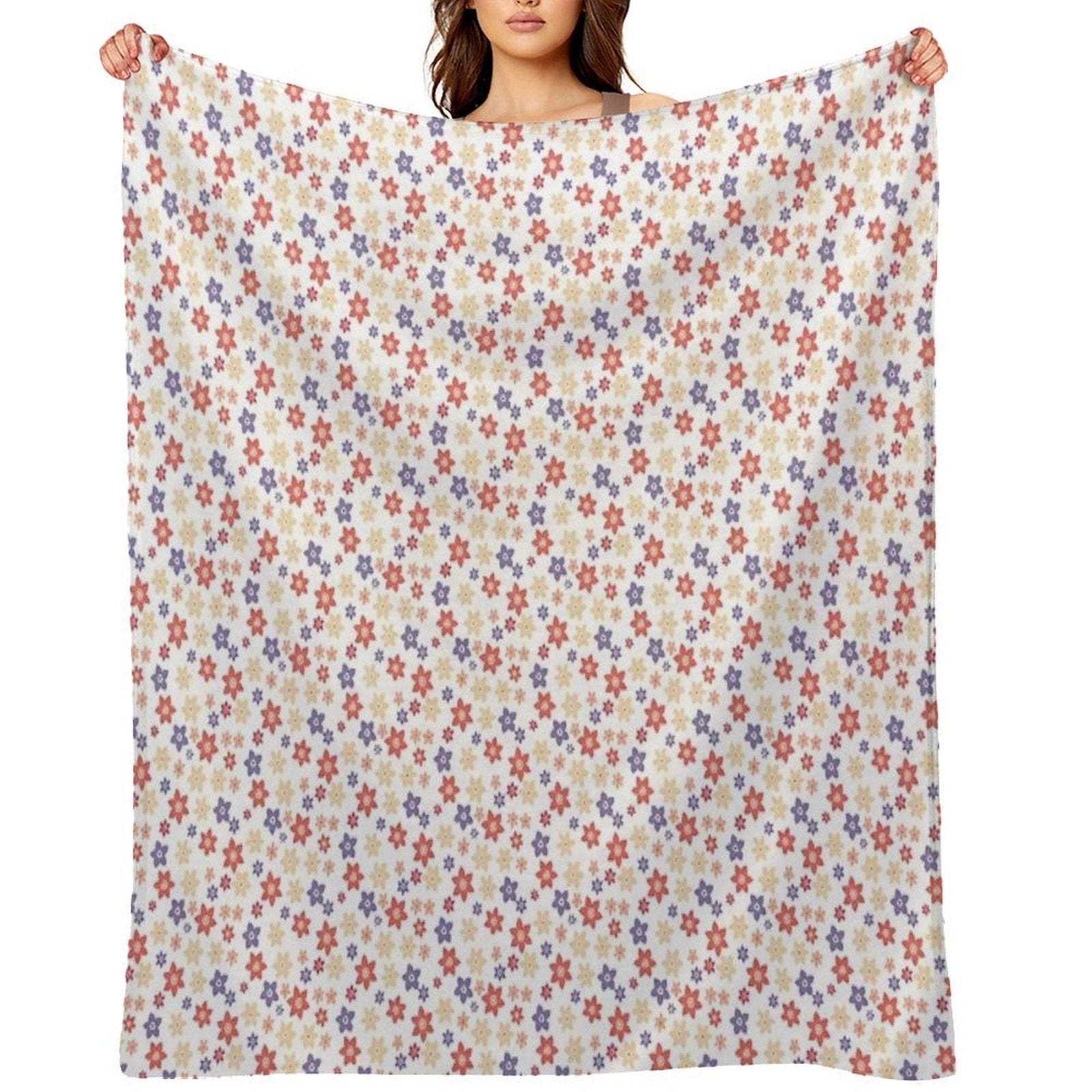 Multicolor Flower Pattern – Vibrant Floral Design for A Joyful Aesthetic Velvety-soft Throw Blanket