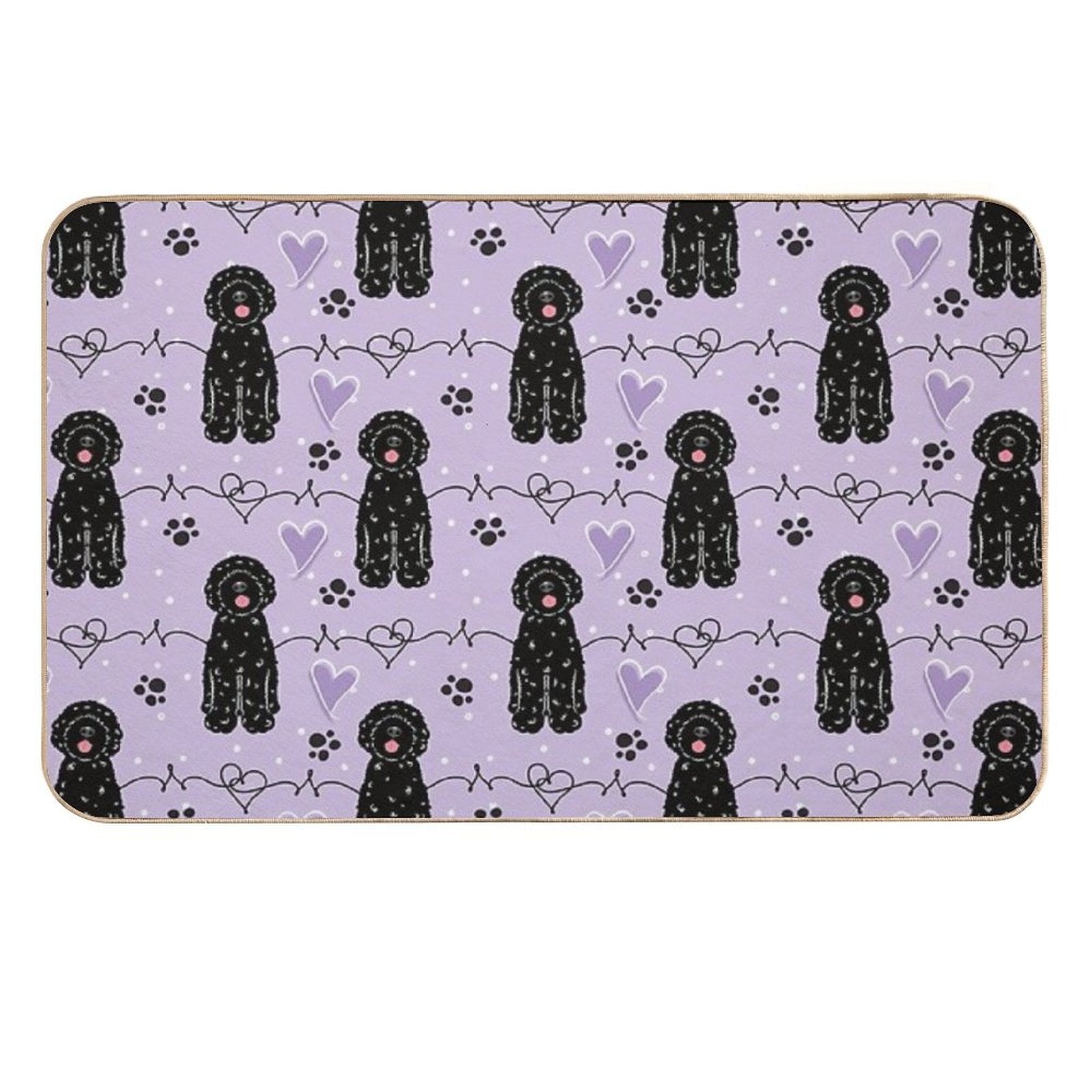 Love Black Portuguese Water Dog  Toxin-Free Bath Mat