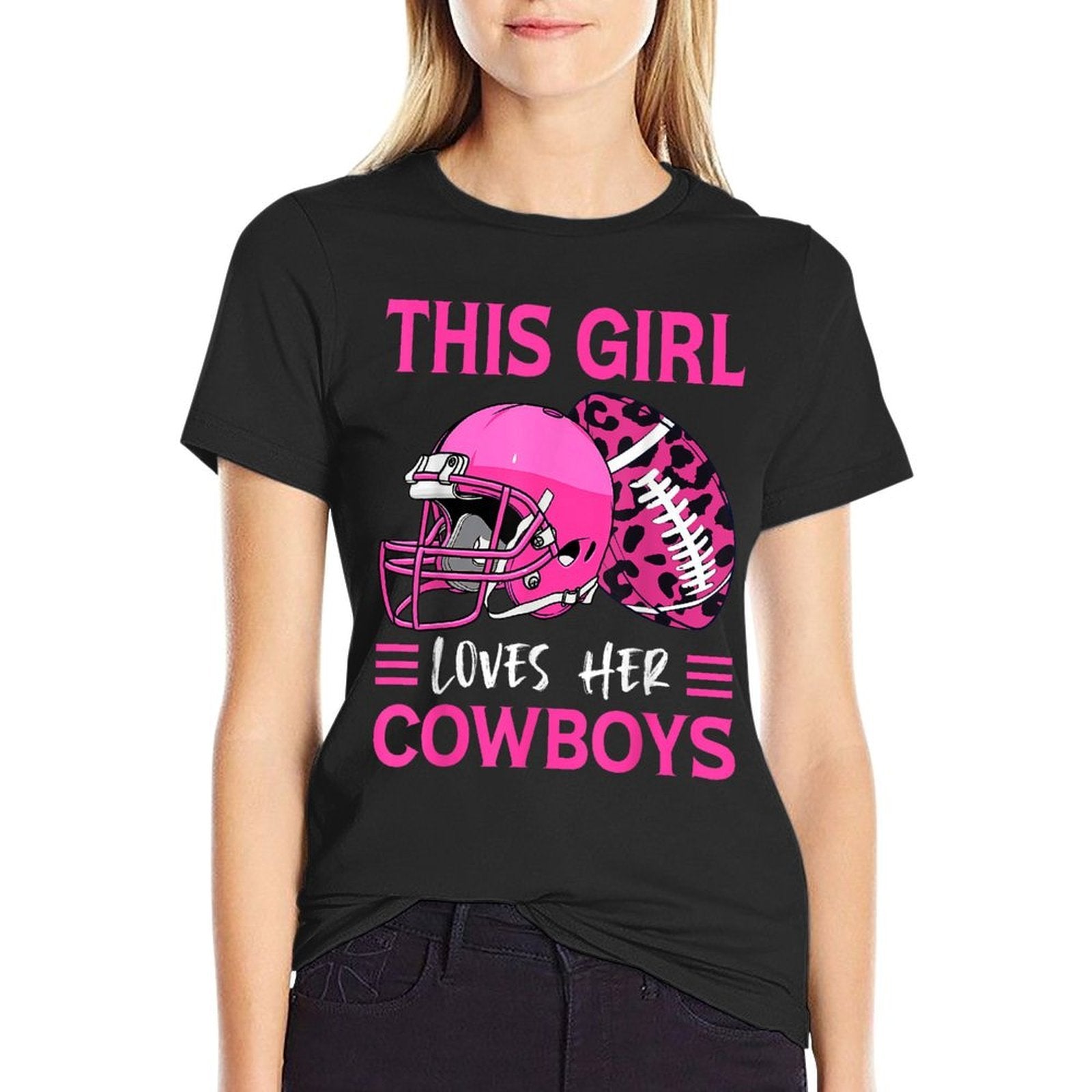 This Girl Loves Her Cowboys Football American Lovers Cowboys  Soft T-Shirt